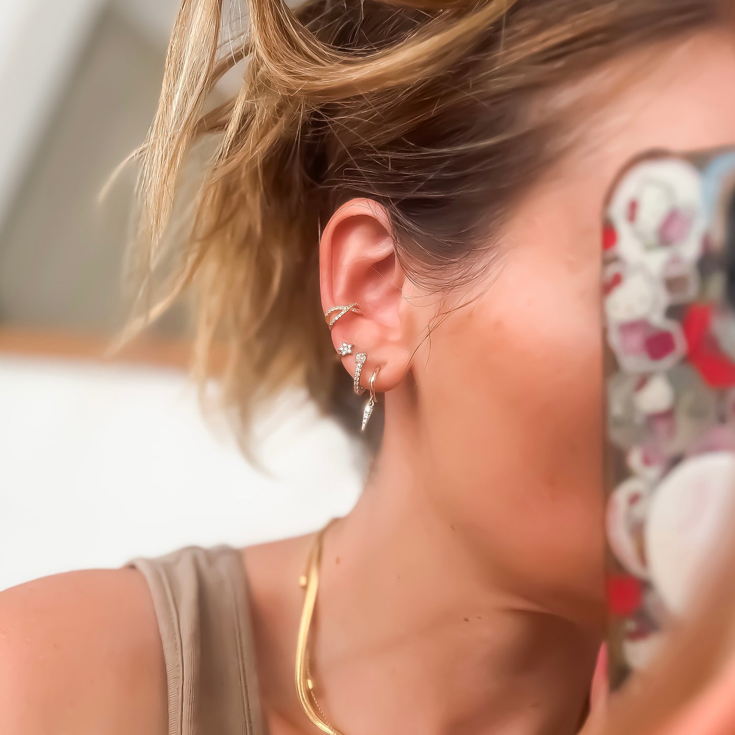 Thea Huggie Hoop Earrings