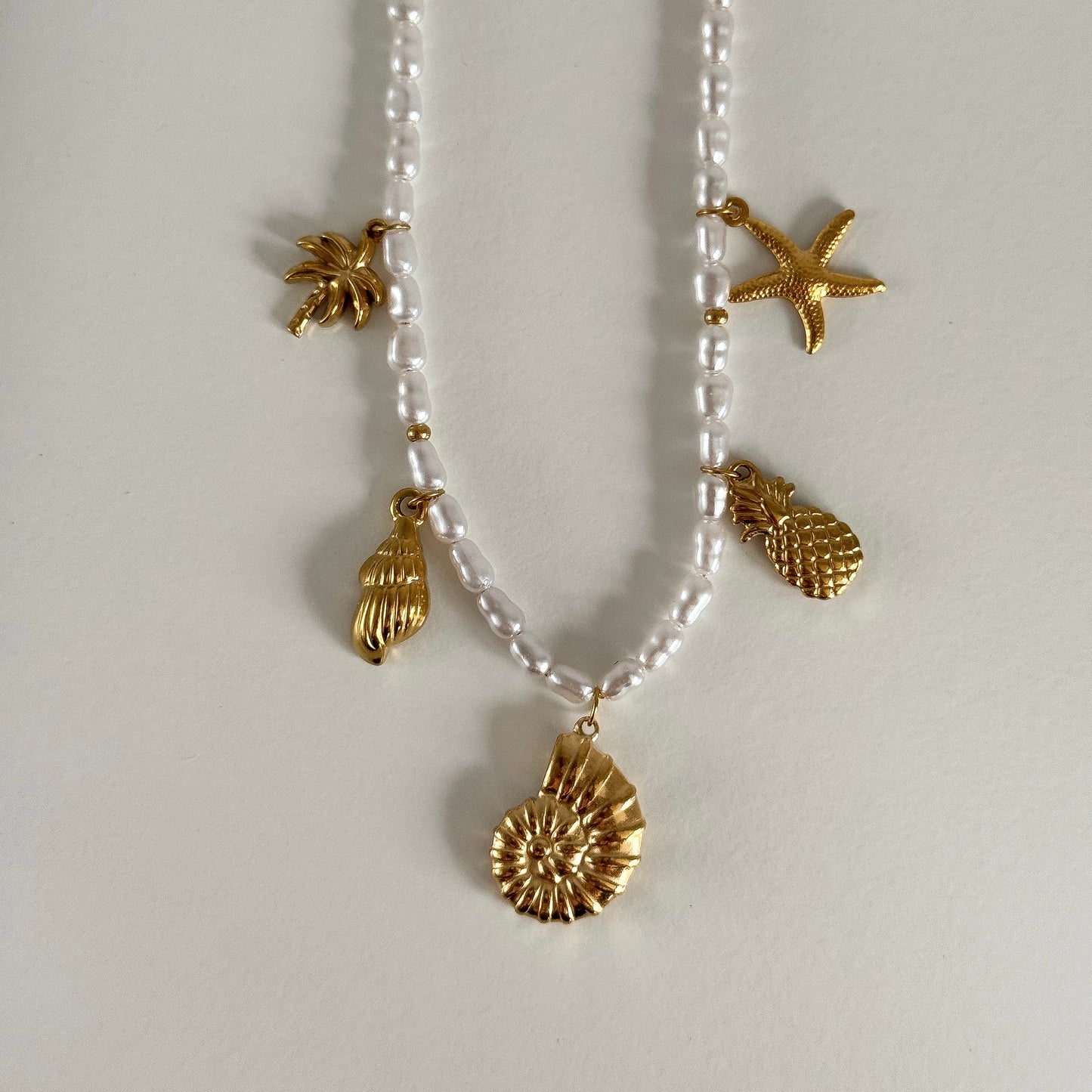 Pearl Chain Charm Necklaces