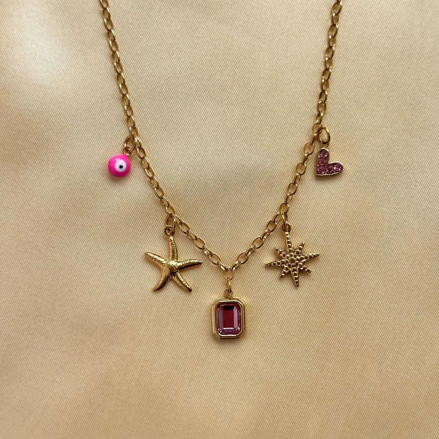 Pink Charm Necklace