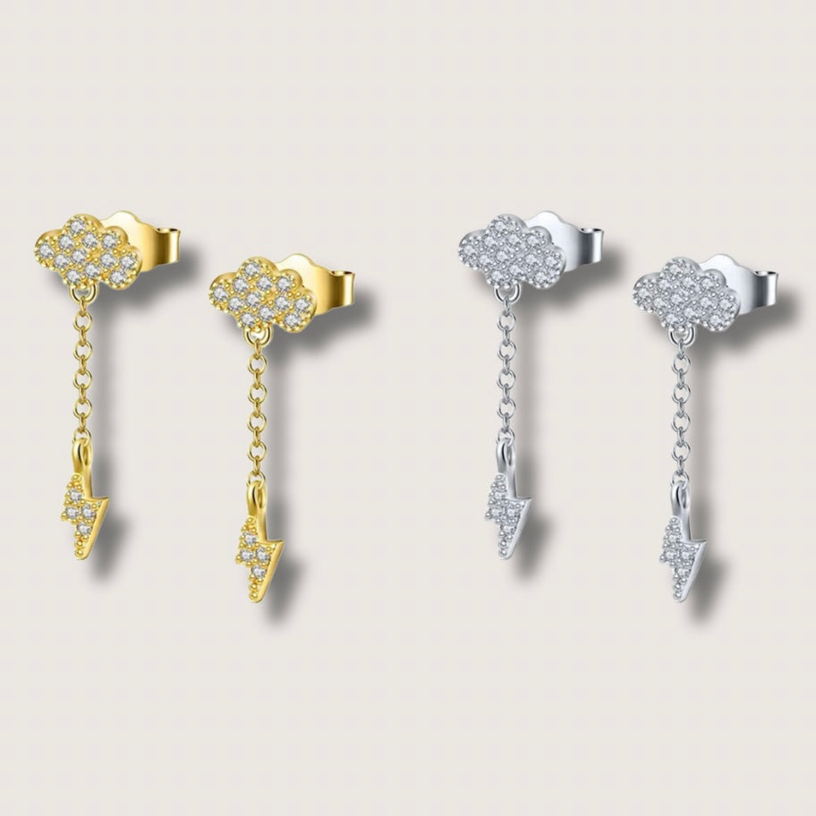 Cloud Lightening Bolt Studs