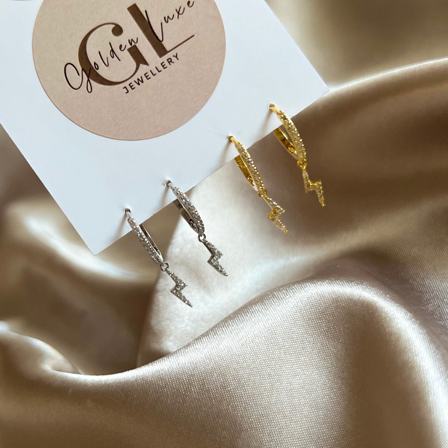 Lightening Huggie Hoop Earrings