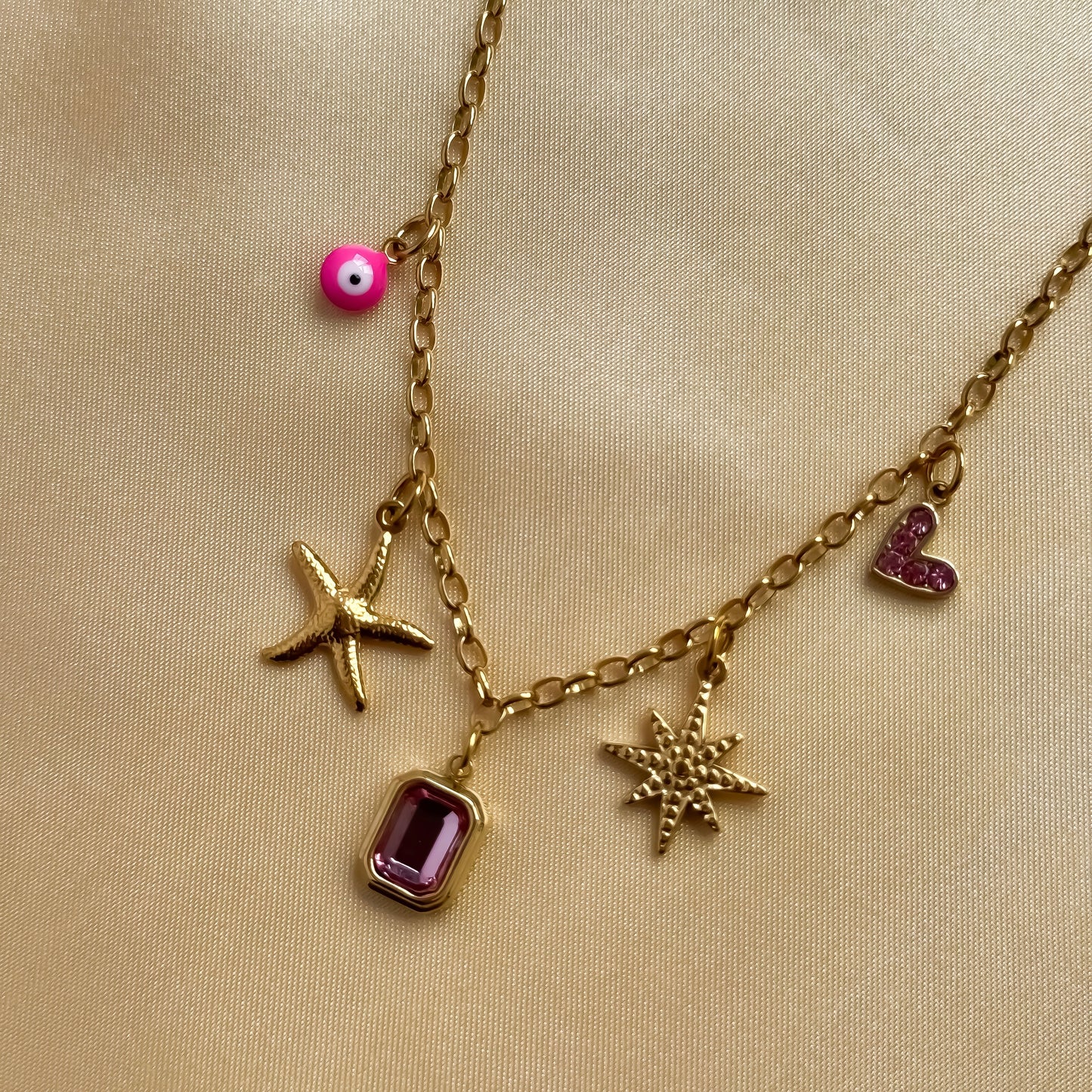 Pink Charm Necklace