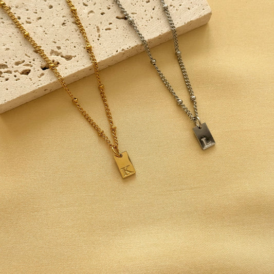 Tag Initial Necklace
