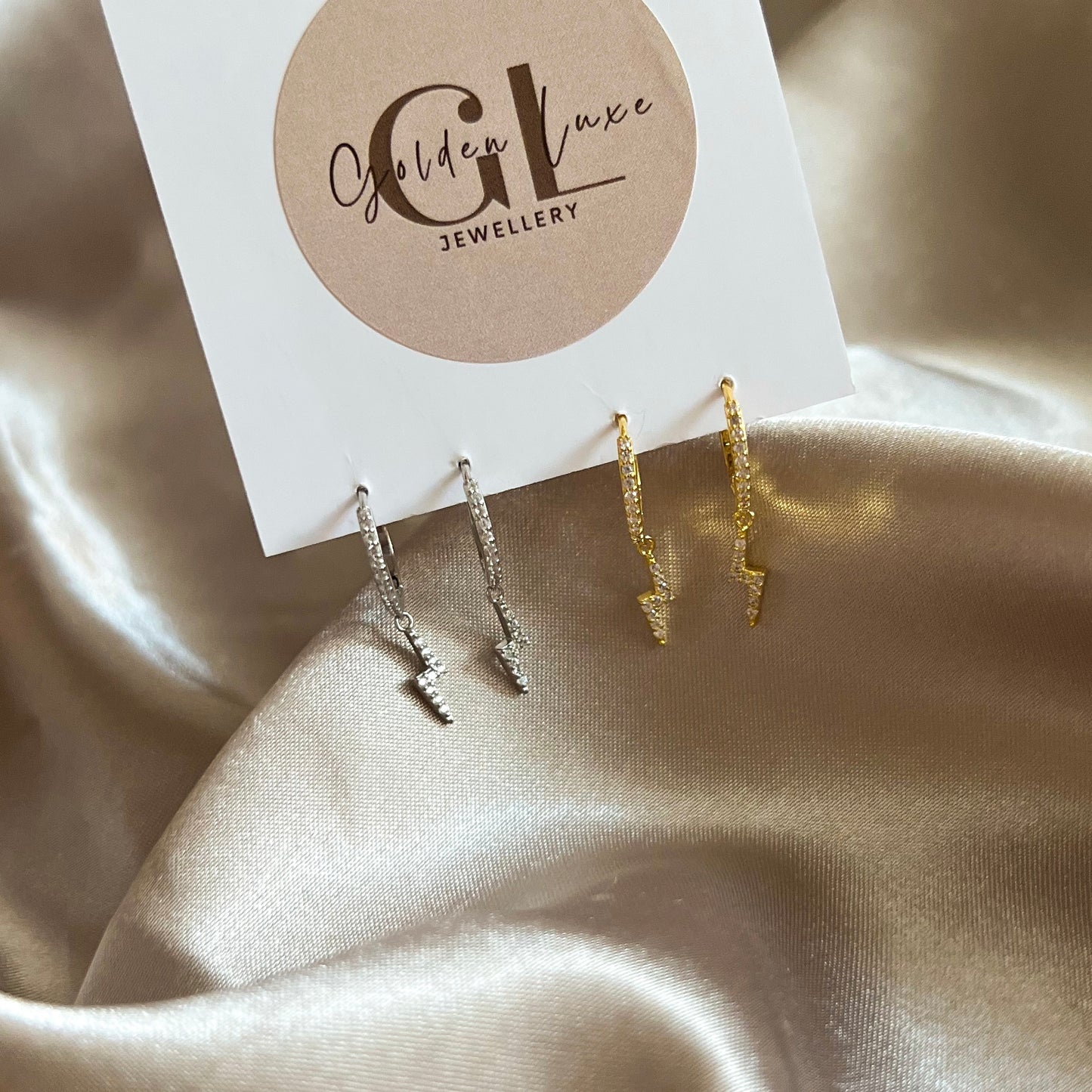 Lightening Huggie Hoop Earrings