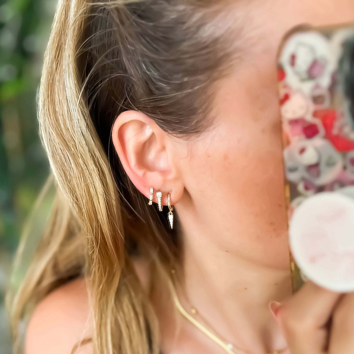 Charlie Huggie Hoop Earrings
