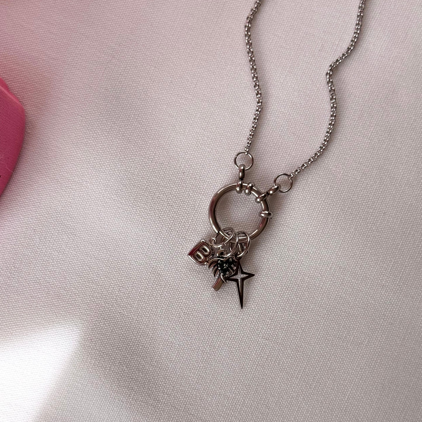 Initial Star Carabiner Necklace