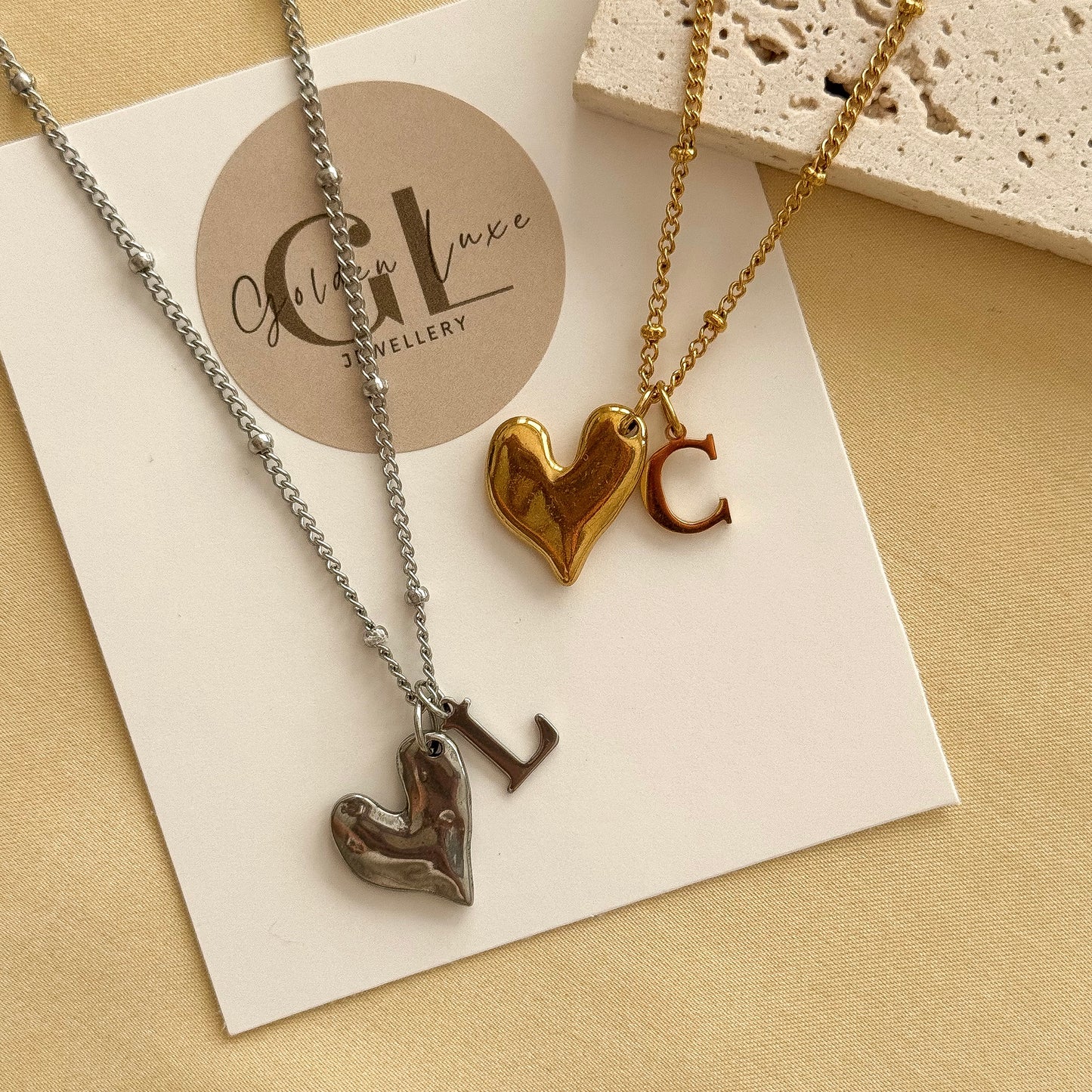 Heart Initial Necklace
