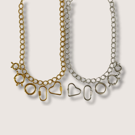 Textured Carabiner Necklace