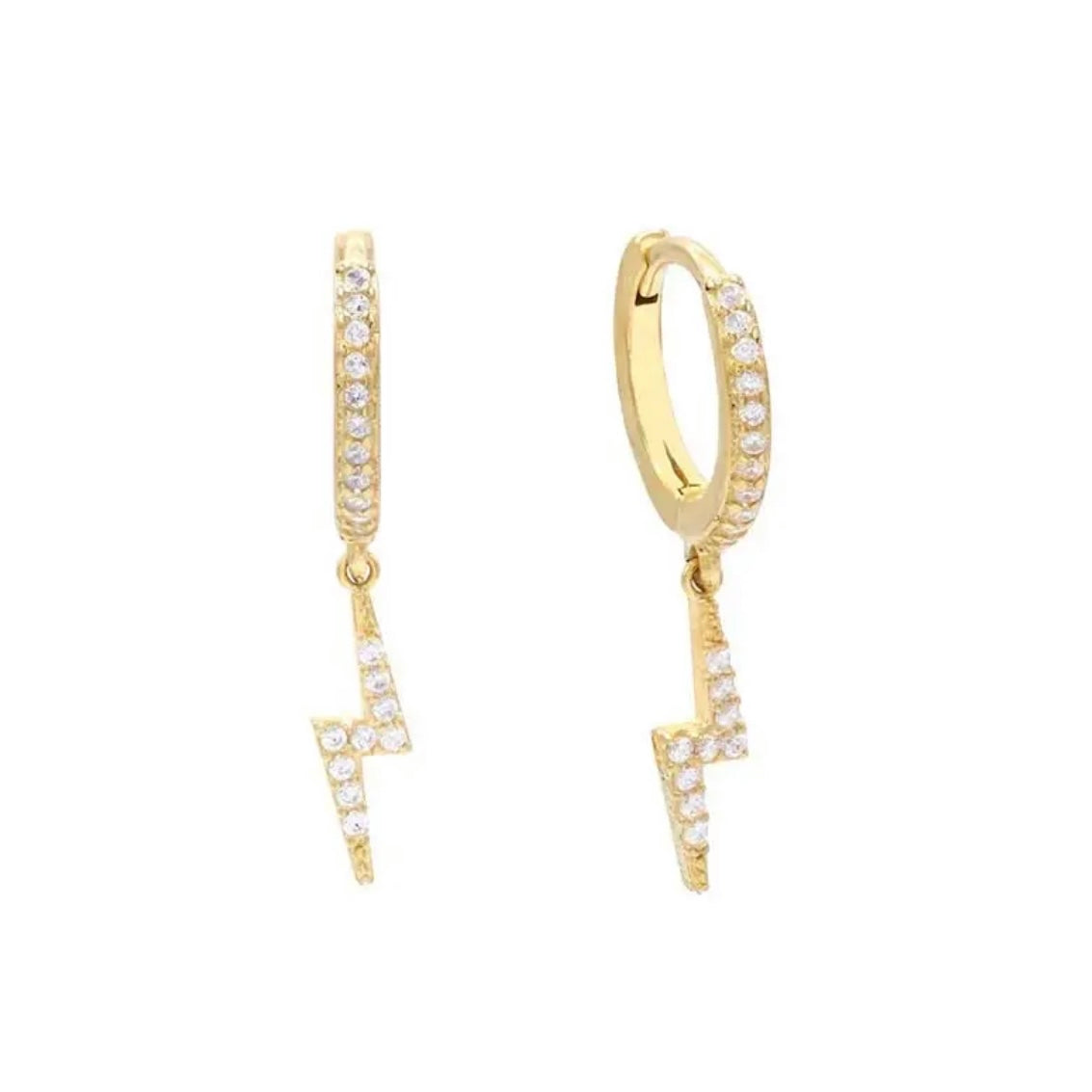 Lightening Huggie Hoop Earrings