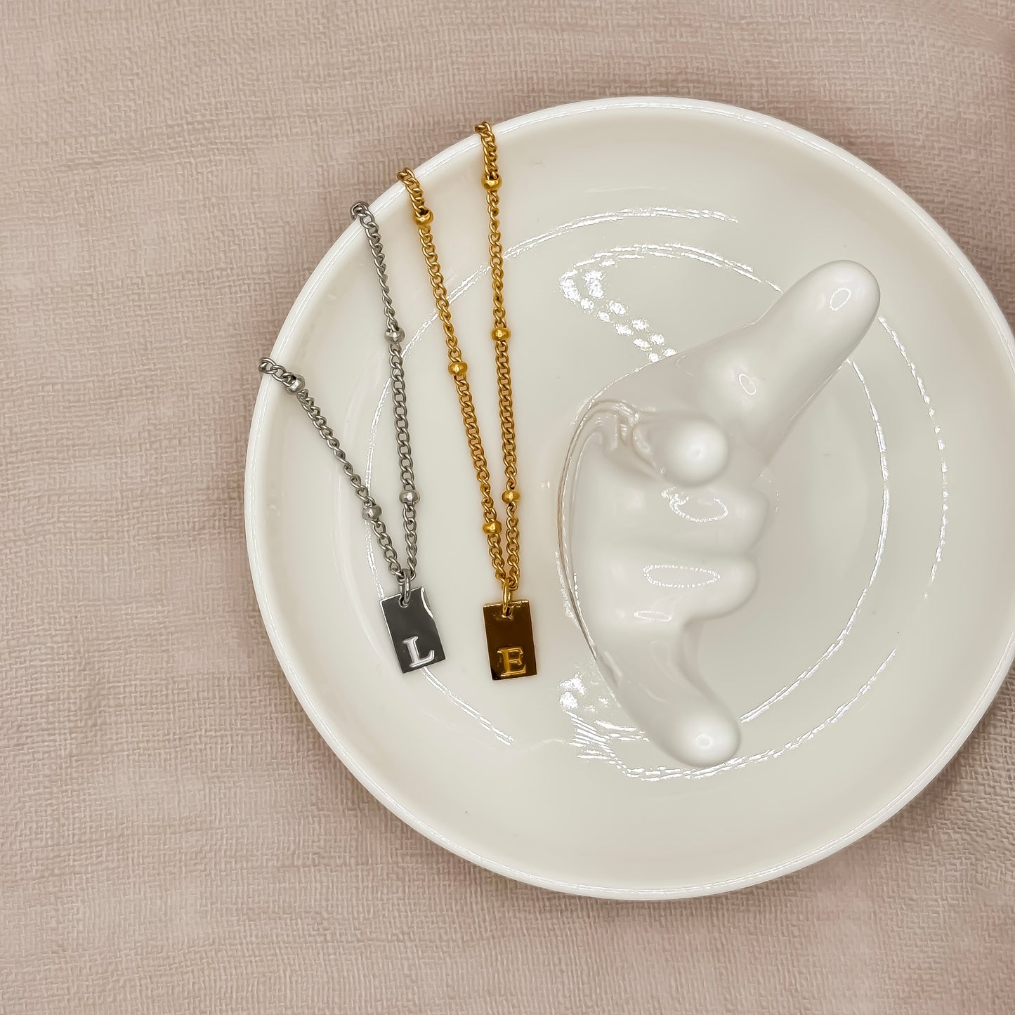 Tag Initial Necklace