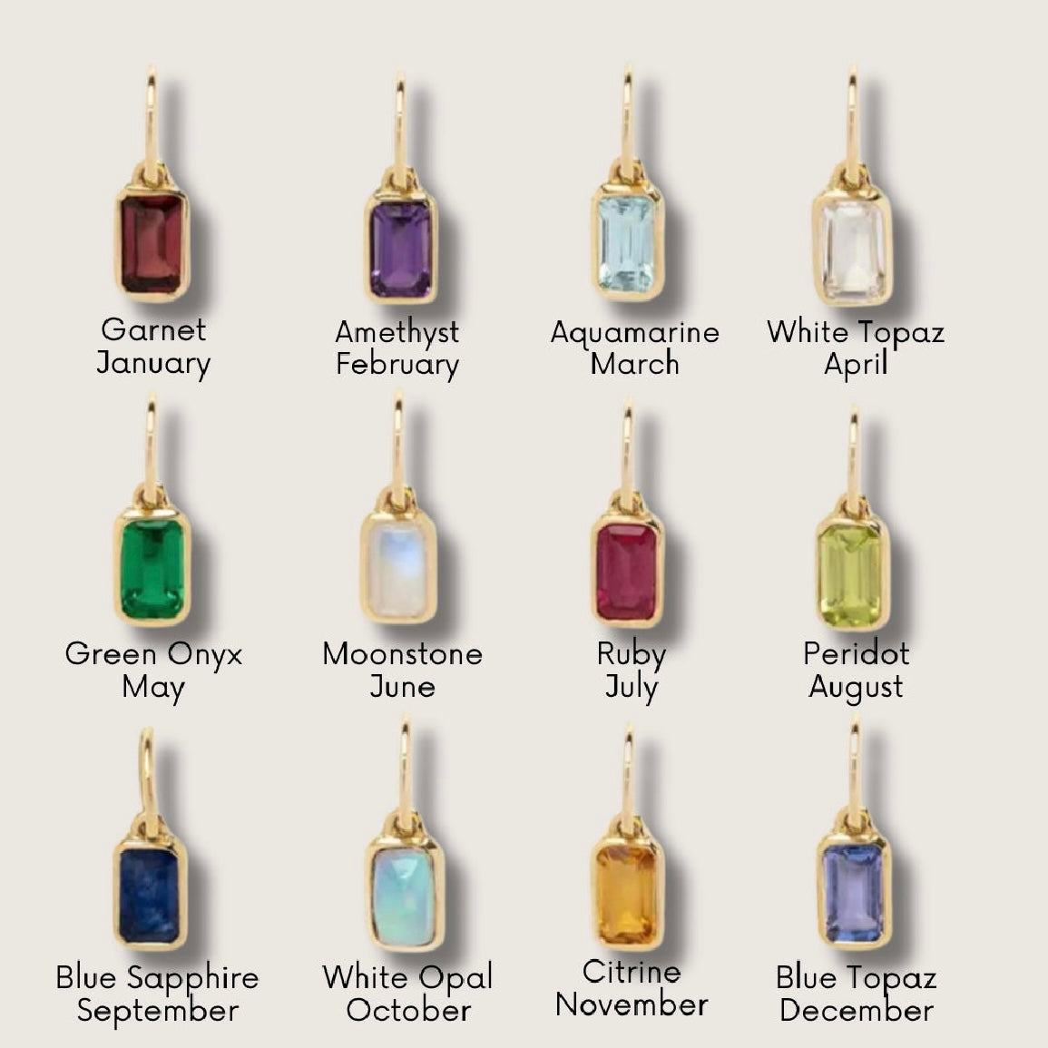 Birthstone Initial Necklace