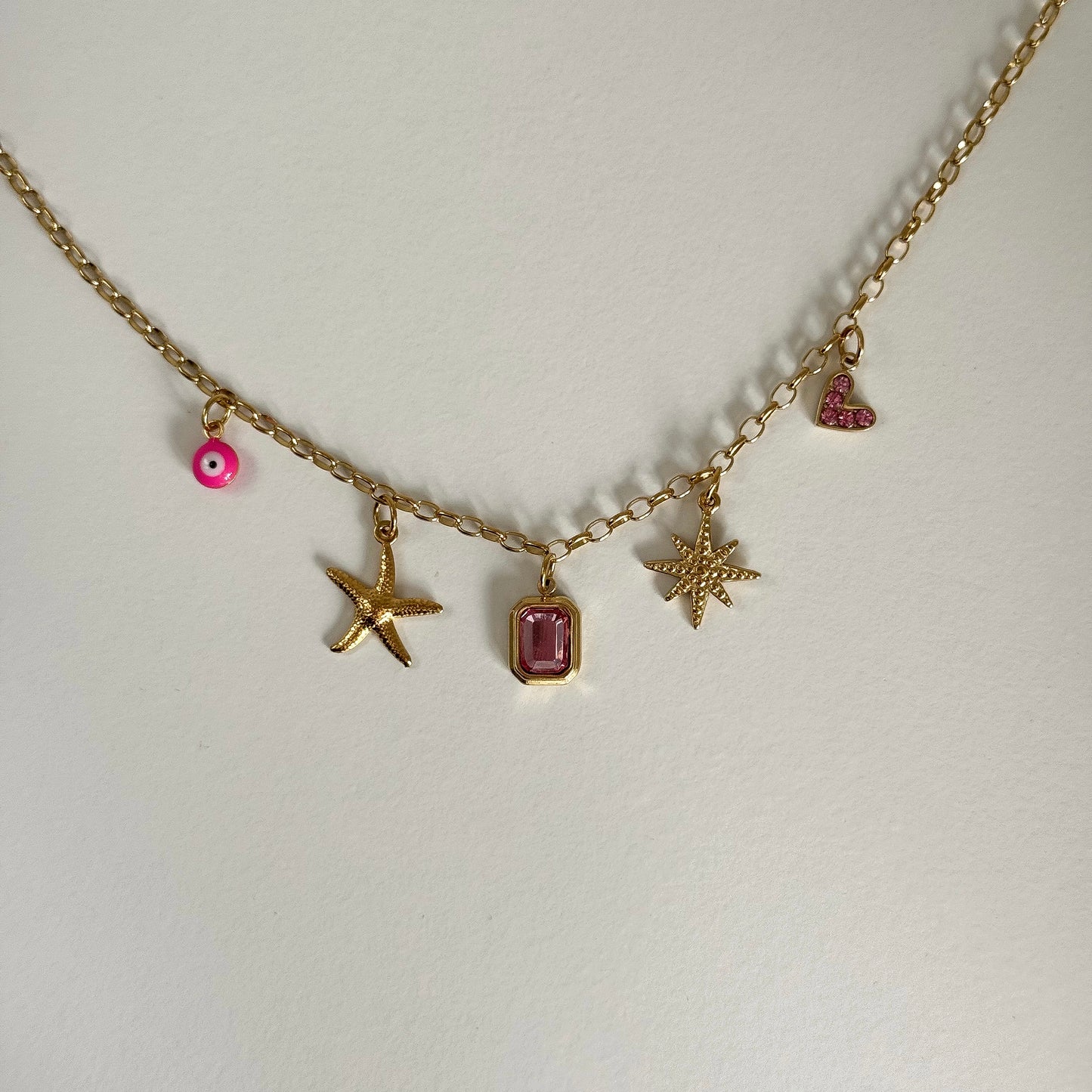 Dainty Rolo Multi Charm Necklace