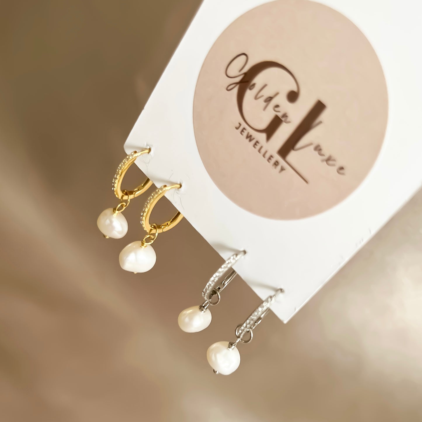 Hollie Pearl Huggie Hoop Earrings