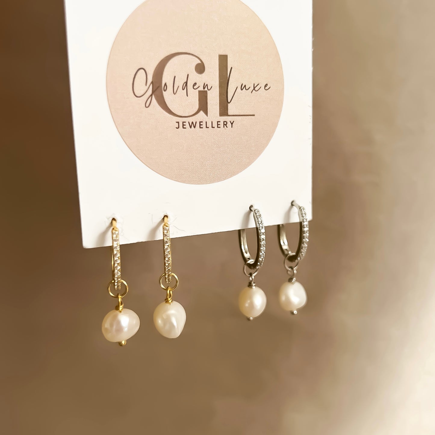 Hollie Pearl Huggie Hoop Earrings