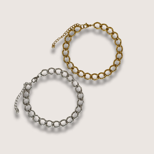 Textured Multi Charm Bracelet