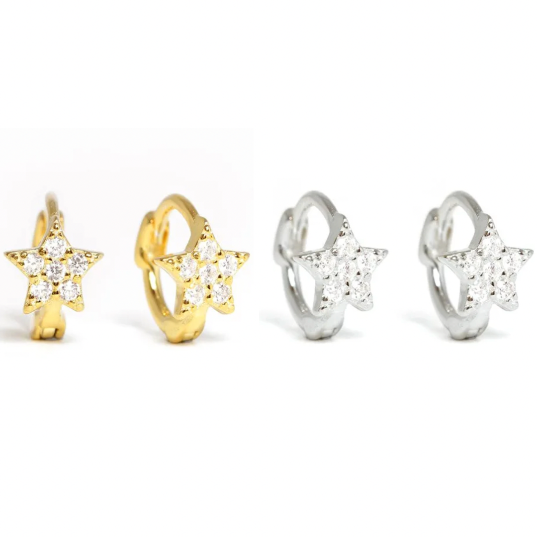 Star Huggie Hoop Earrings