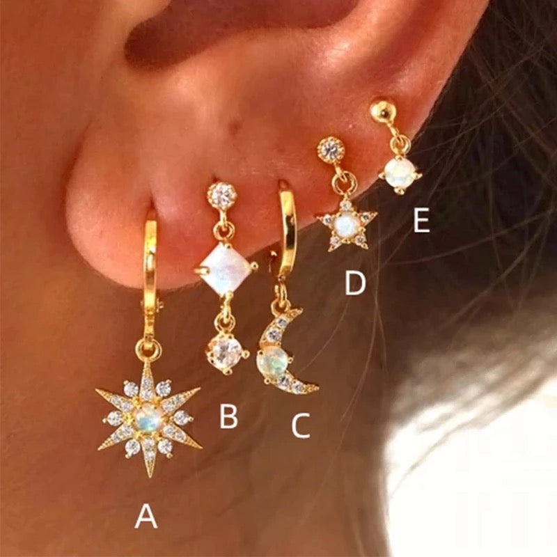 Opal Huggie Hoop & Stud Earring Collection