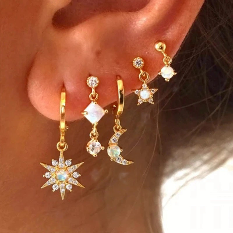 Opal Huggie Hoop & Stud Earring Collection