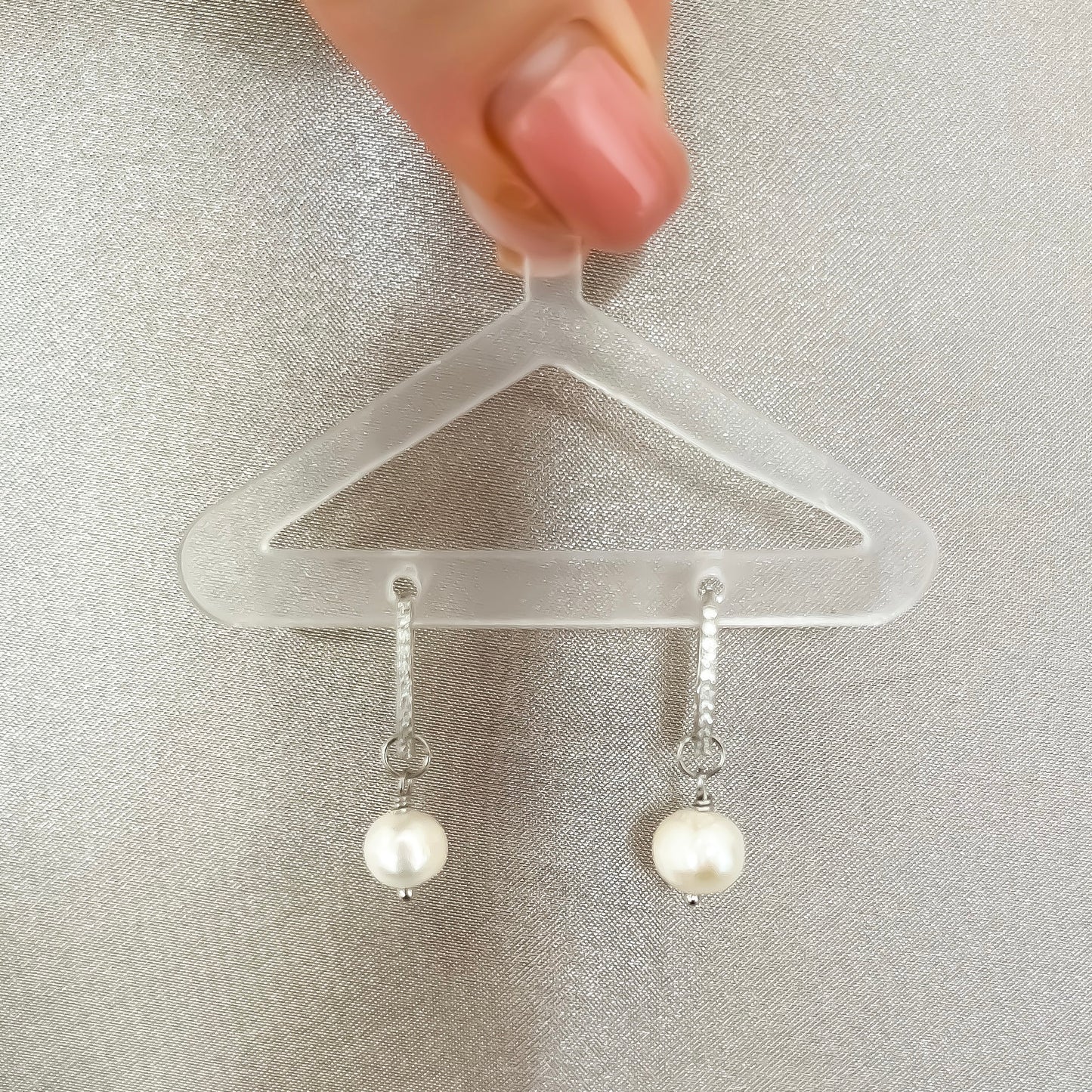 Hollie Pearl Huggie Hoop Earrings
