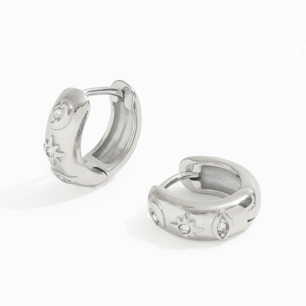 Celestial Huggie Hoop Earrings