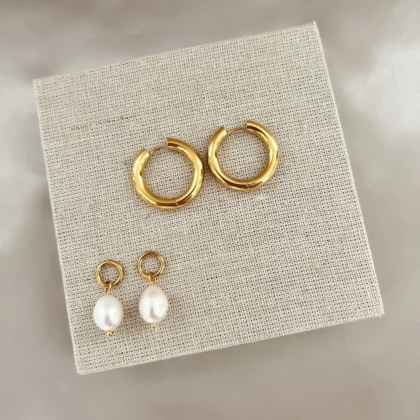 Helen Pearl Hoop Earrings