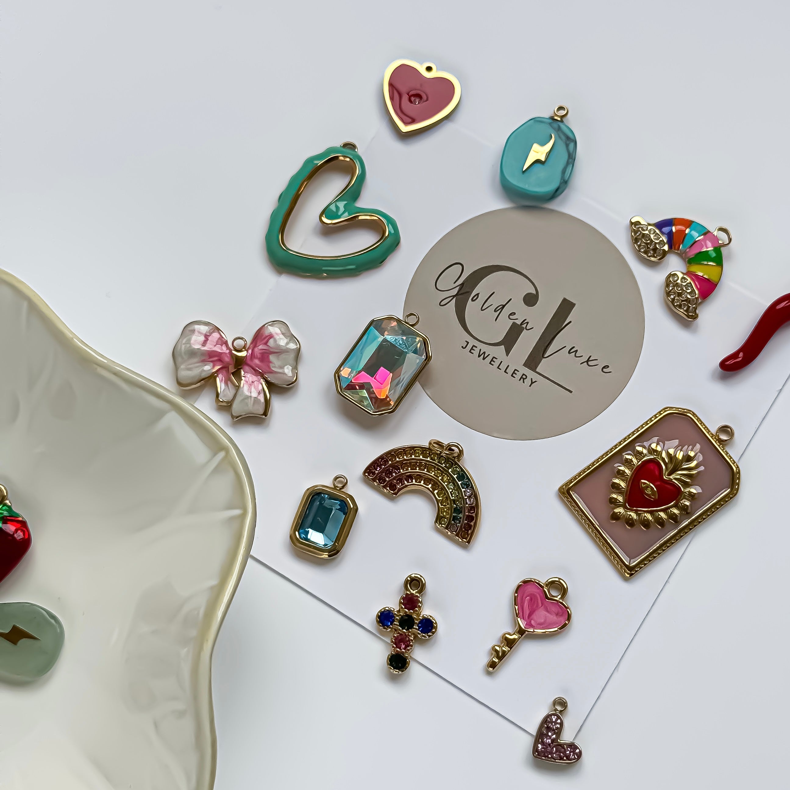 Colourful Charms | Heart, Rainbow & Statement Charms | Golden Luxe ...