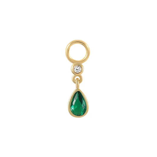 Green Tear Drop Charm