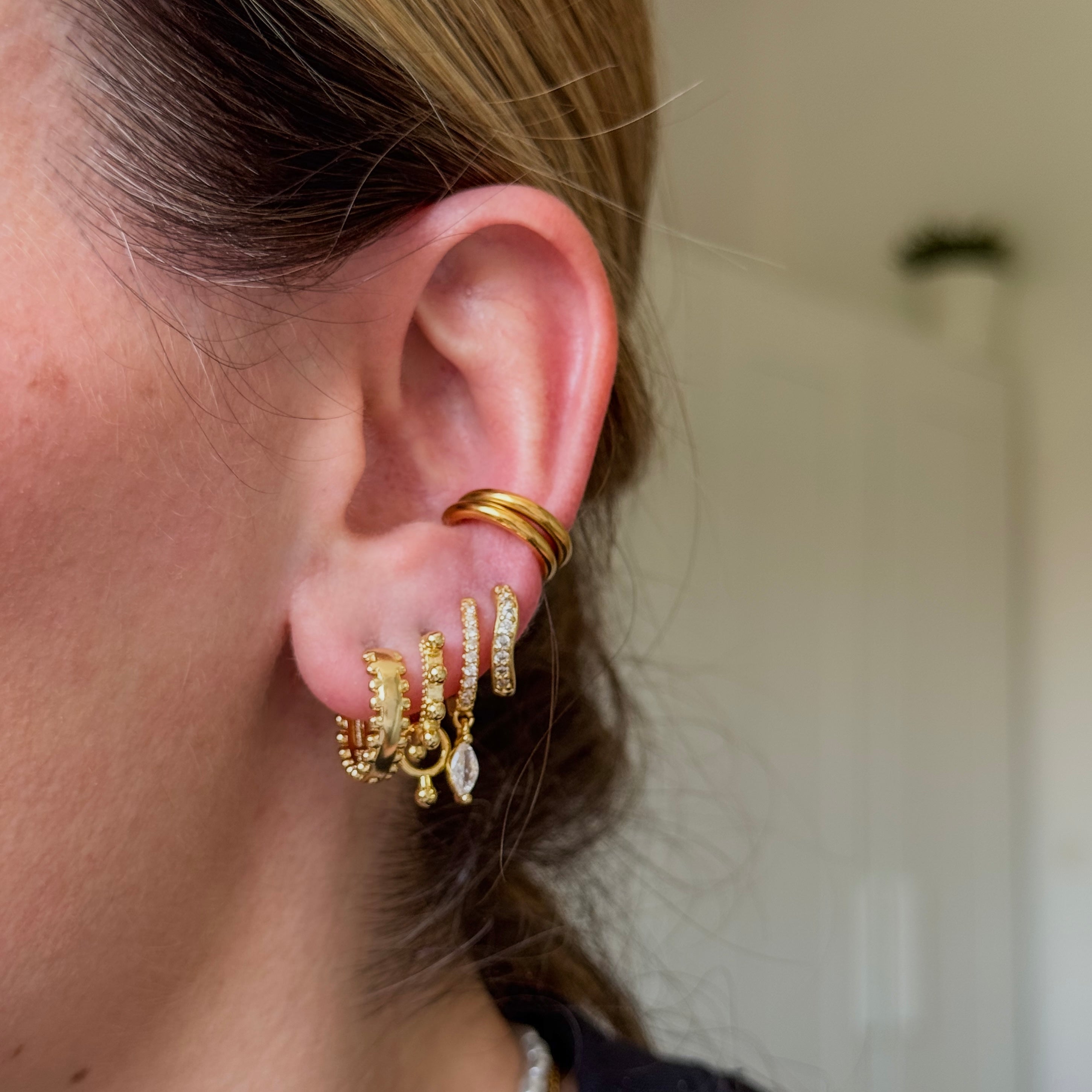 Dotty Huggie Hoop Earrings
