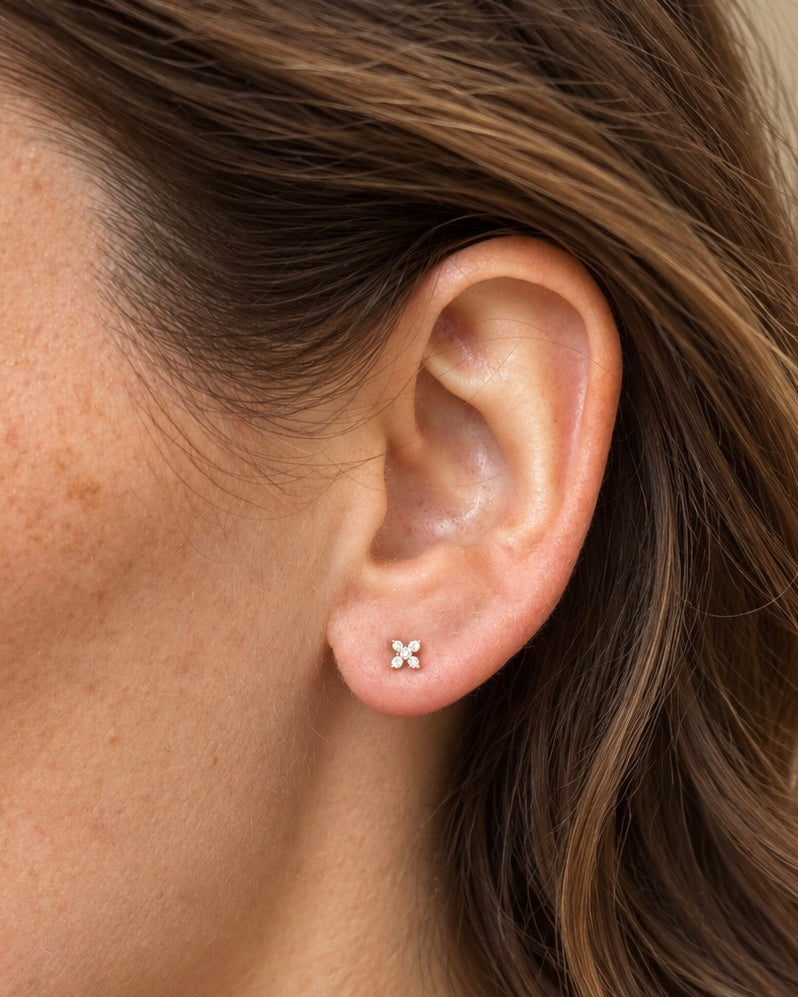 Florence 925 sterling silver cubic zirconia stud earrings