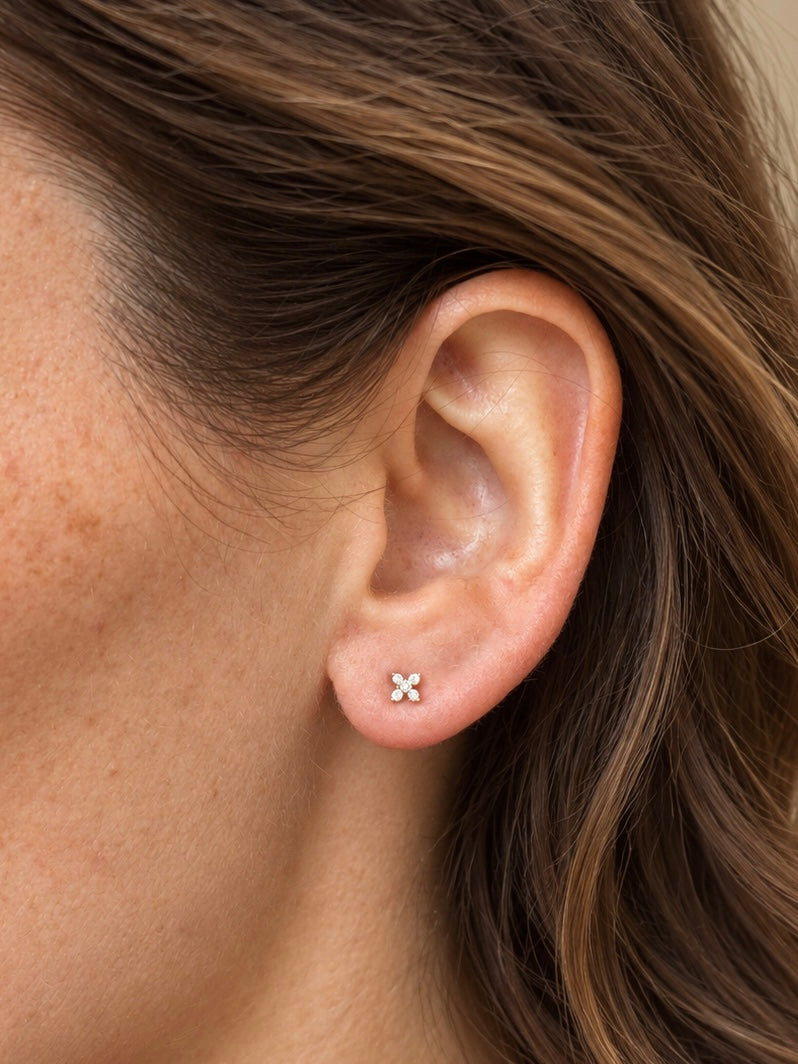 Florence 925 sterling silver cubic zirconia stud earrings