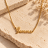 Gold personalised name necklace with custom name pendant