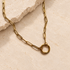 Paperclip carabiner necklace in gold and silver stainless steel