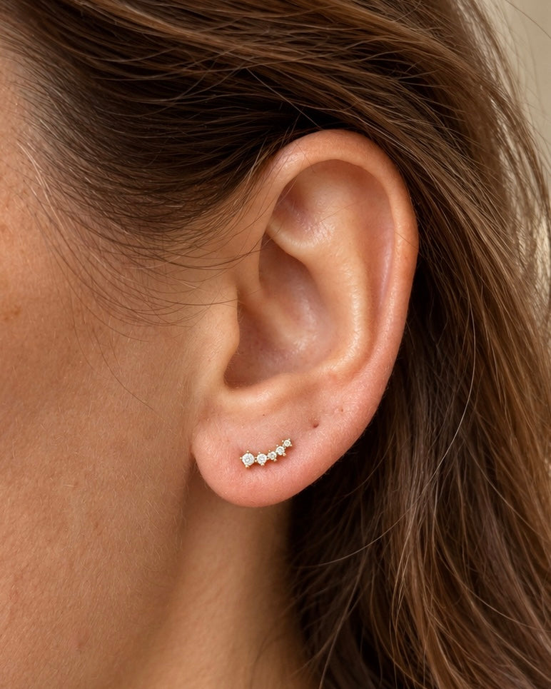 Eloise 925 sterling silver cubic zirconia ear climber earrings