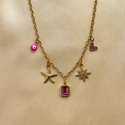 Pink Charm Necklace