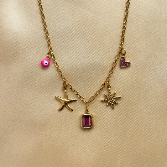 Pink Charm Necklace