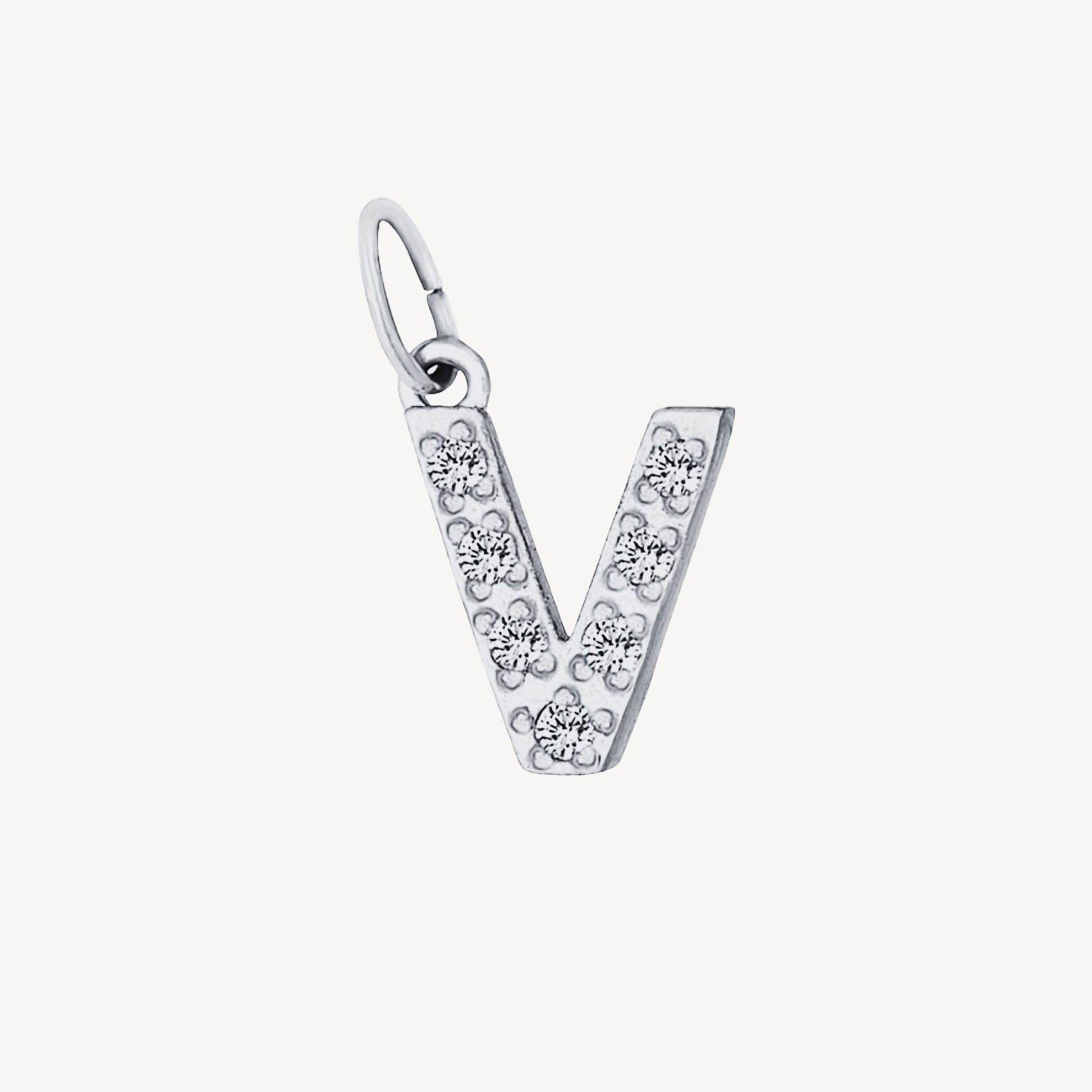 Cubic Zirconia Initial Charms