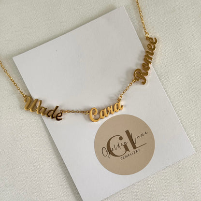 Personalised Three Name Necklace