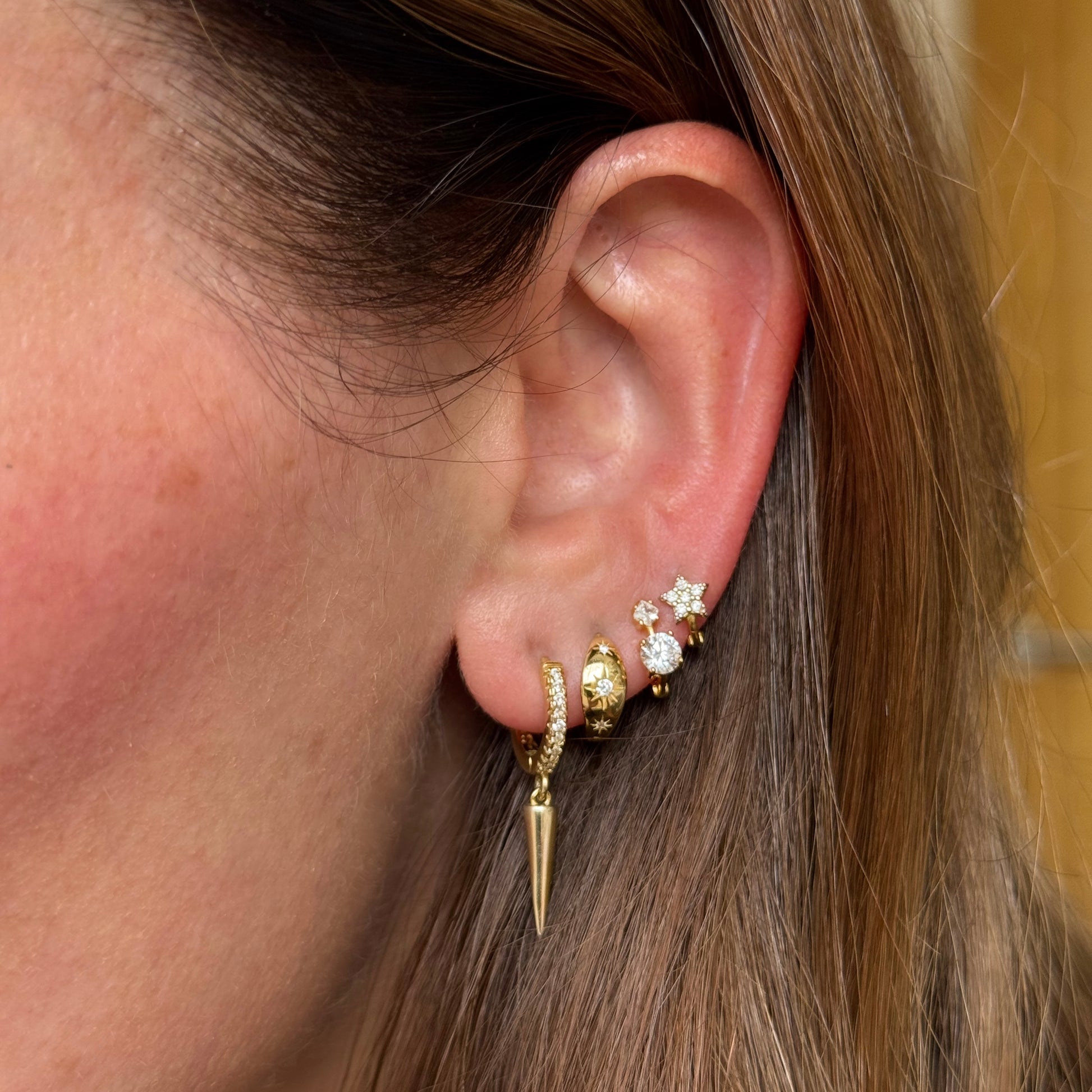 Celeste Starburst Huggie Hoop Earrings