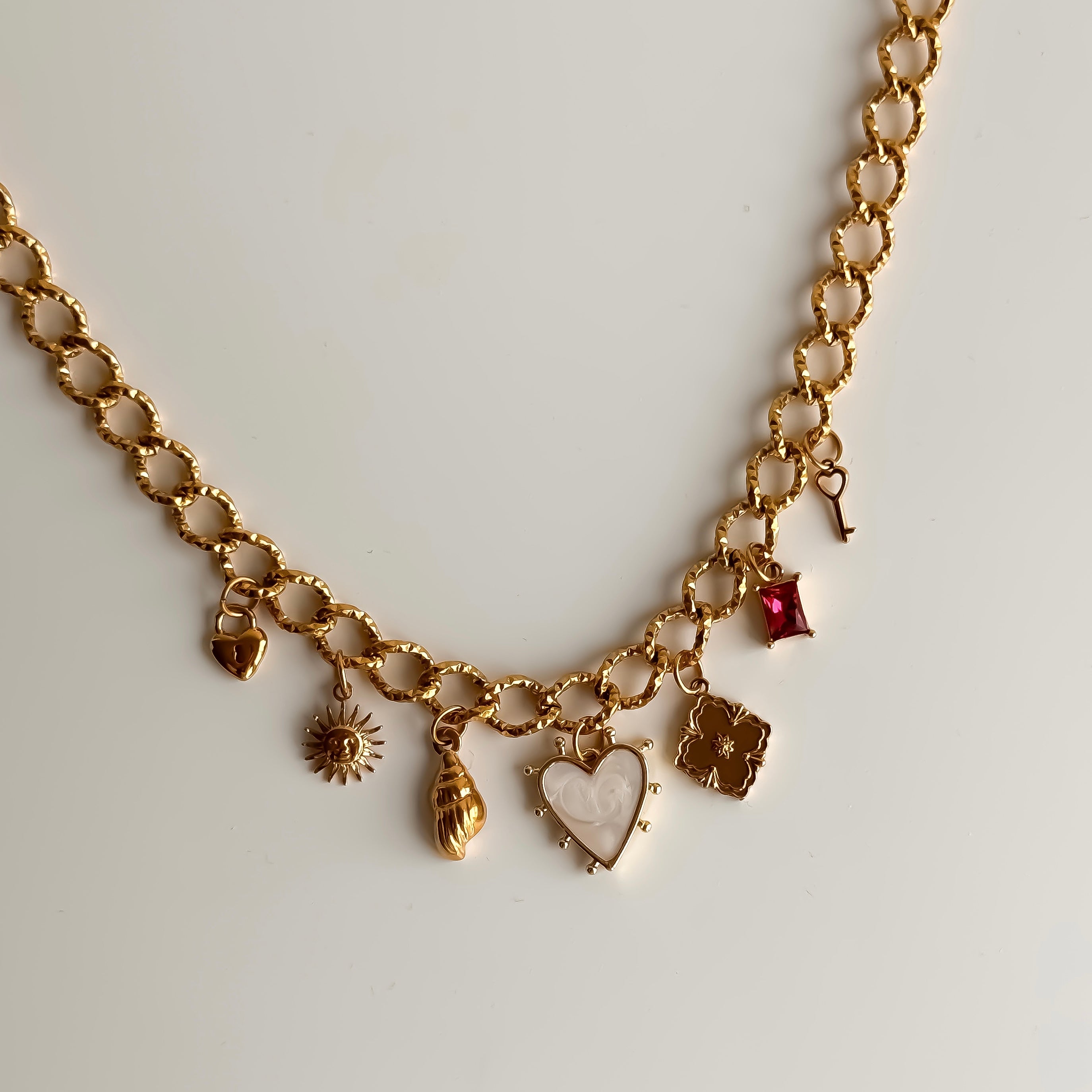 Textured Multi Charm Chain