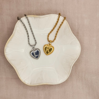 Heart Initial Necklace