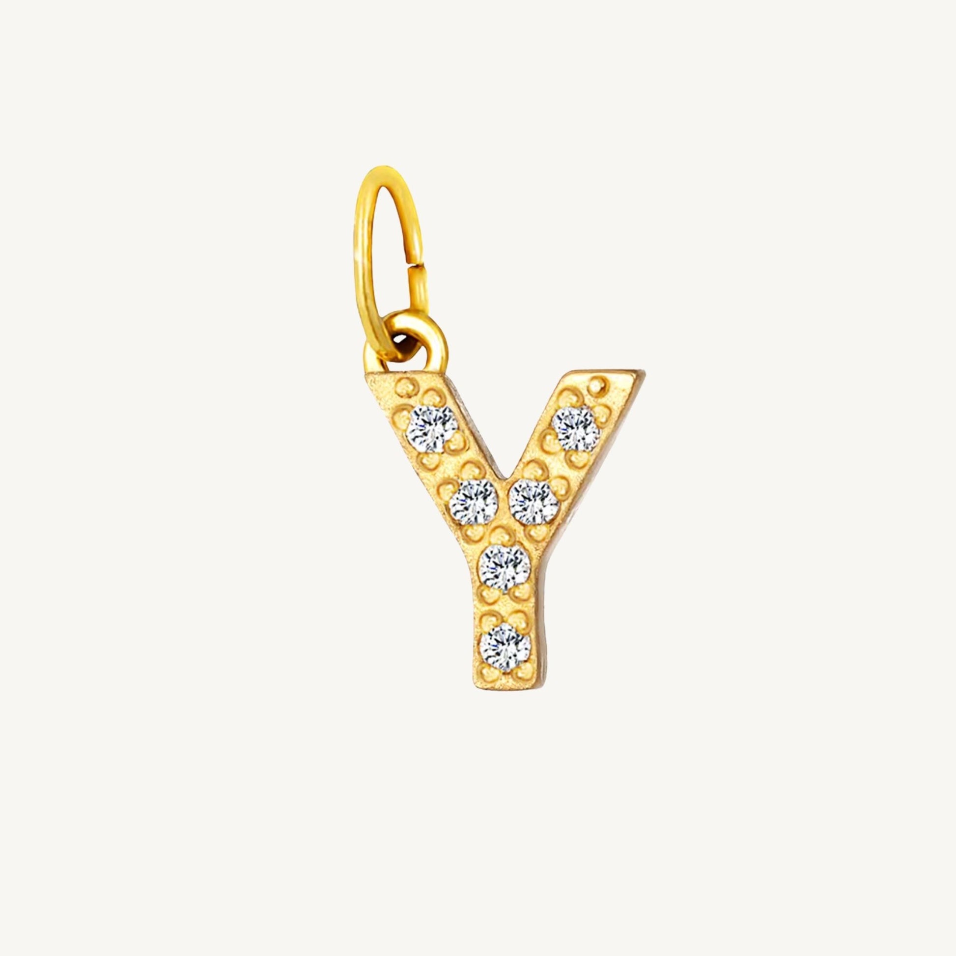 Cubic Zirconia Initial Charms