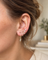 Lightning bolt CZ stud earrings with sparkling stone detail