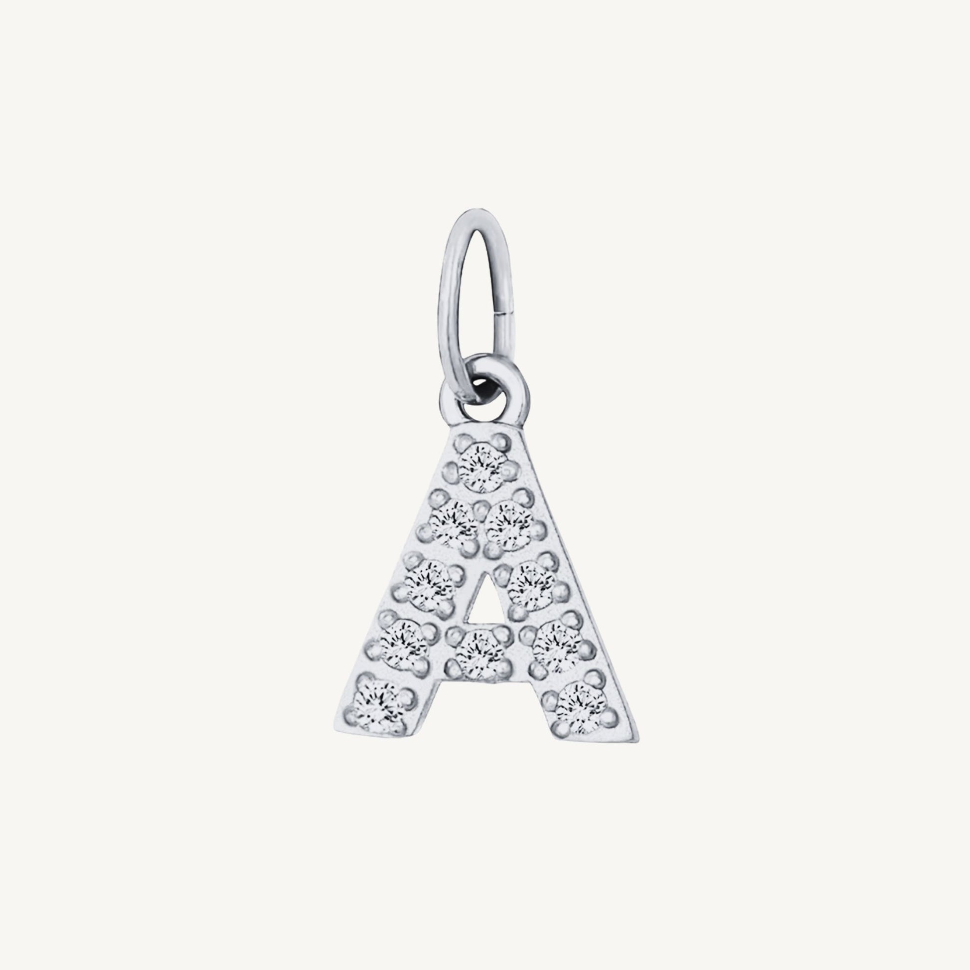 Cubic Zirconia Initial Charms