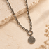 Silver chunky carabiner charm necklace with LOVE charm