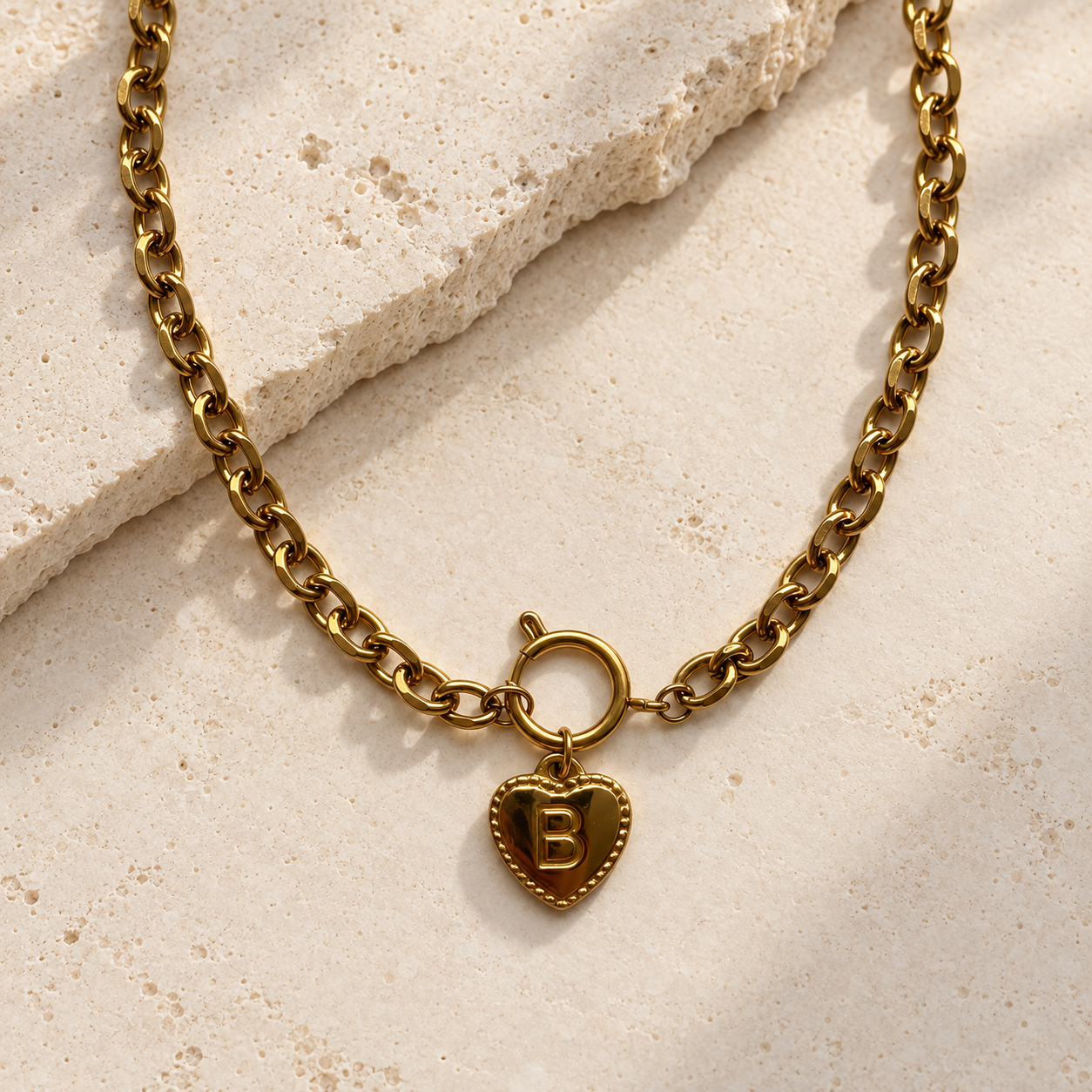 Personalised initial heart charm necklace