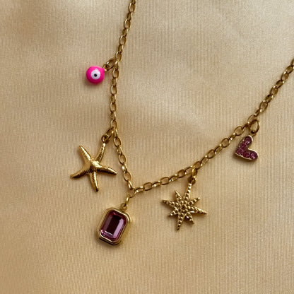 Pink Charm Necklace