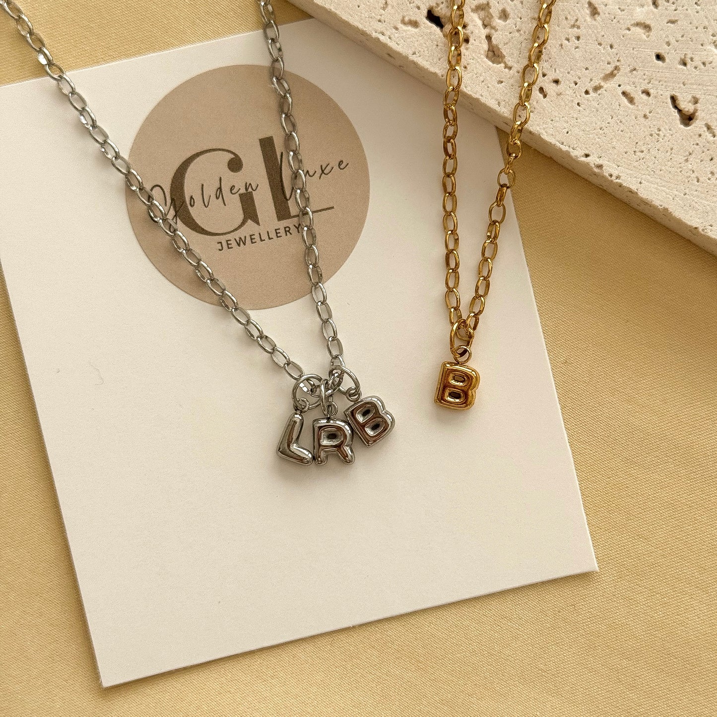 Bubble Initial Necklace