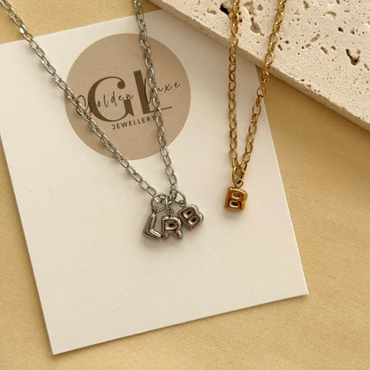 Bubble Initial Necklace
