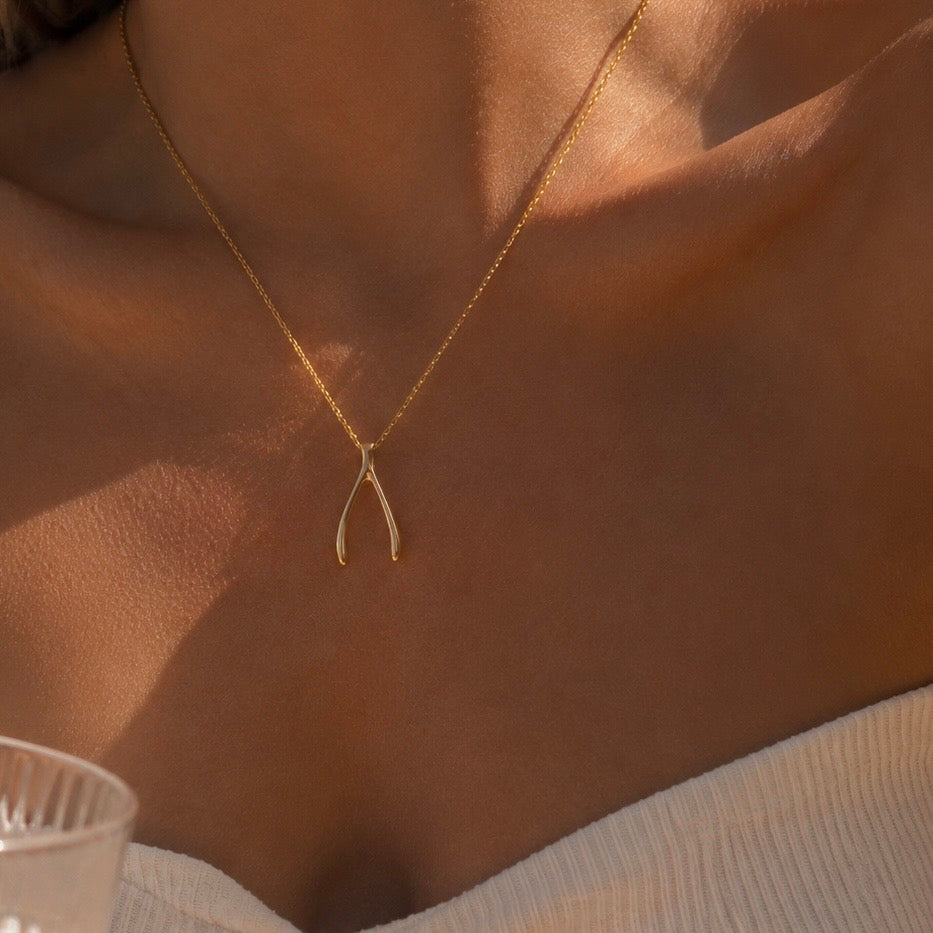 Wishbone Pendant Necklace