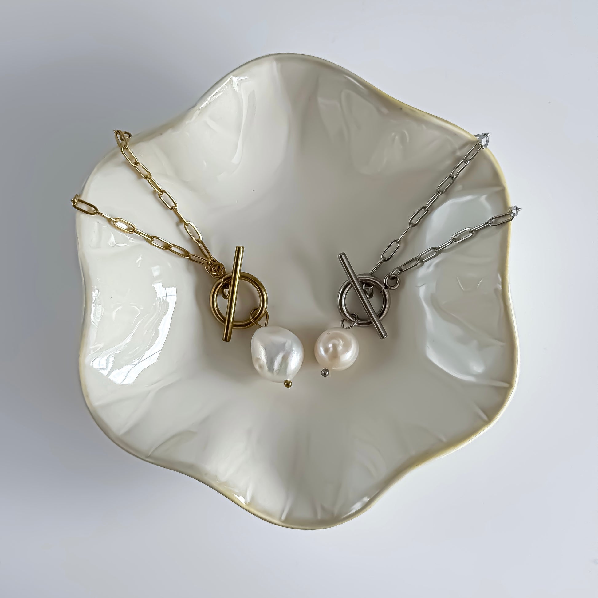 Pearl T-Bar Necklace